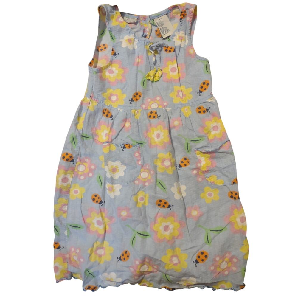 Vintage Girl's Basic‎ Editions Floral Ladybug Summer Dress 6 Casual Lightweight